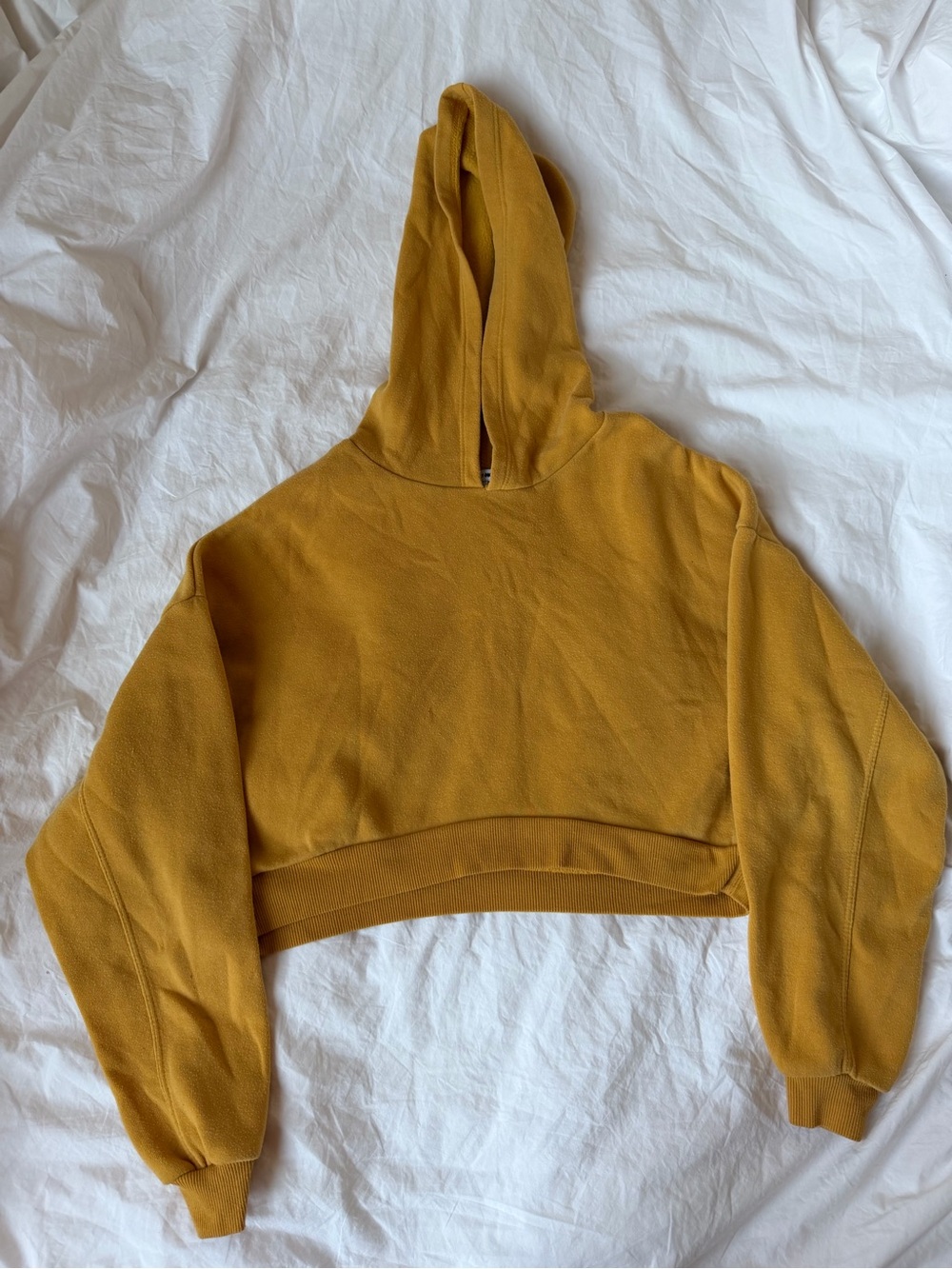 cropped mustard yellow hoodie